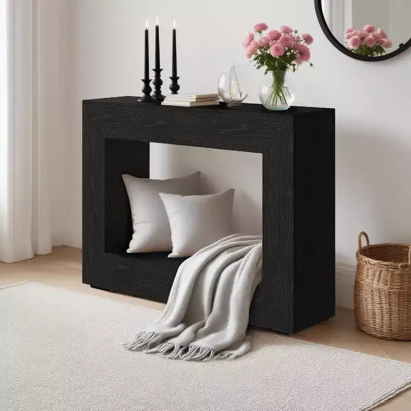 Farmhouse Konsolentisch C 47 Eingangssofa-Tisch mit offenen Regalen, Vintage Industrielles Design für Flur