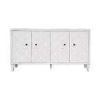Moderne Houten Dressoir met 4 Deuren, Buffetkast met Verstelbare Planken & Vierkante Handgrepen voor Woon- en Eetkamer