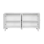 Moderne Houten Dressoir met 4 Deuren, Buffetkast met Verstelbare Planken & Vierkante Handgrepen voor Woon- en Eetkamer