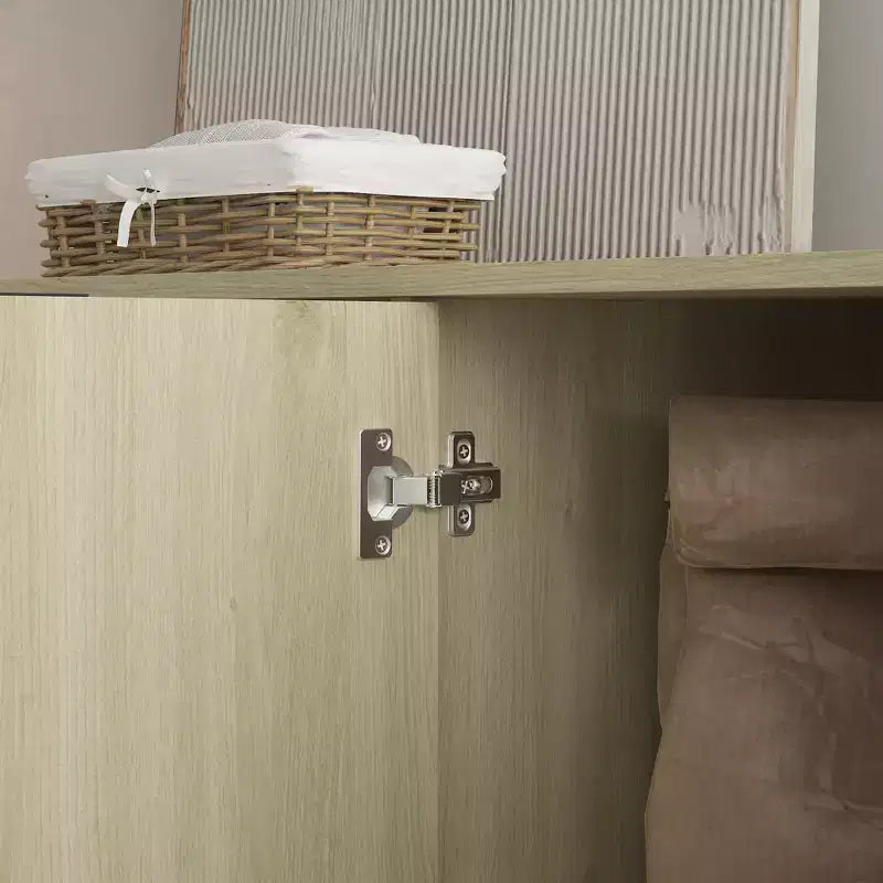 Moderner Holzsideboard – Eingelassener Seitenschrank, verstellbare Regale, Wohnzimmeraufbewahrung