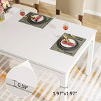 78" White Rectangular Dining Table – Seats 6–8, Large Kitchen & Dining Room Table