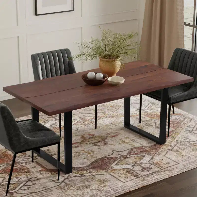 Tavolo da Pranzo Rettangolare 72"x36" Moderno Industriale – Struttura Robusta, Sala da Pranzo