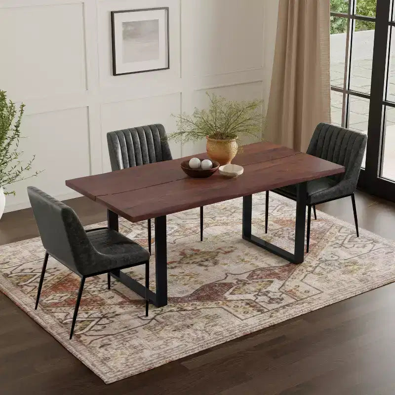 Tavolo da Pranzo Rettangolare 72"x36" Moderno Industriale – Struttura Robusta, Sala da Pranzo