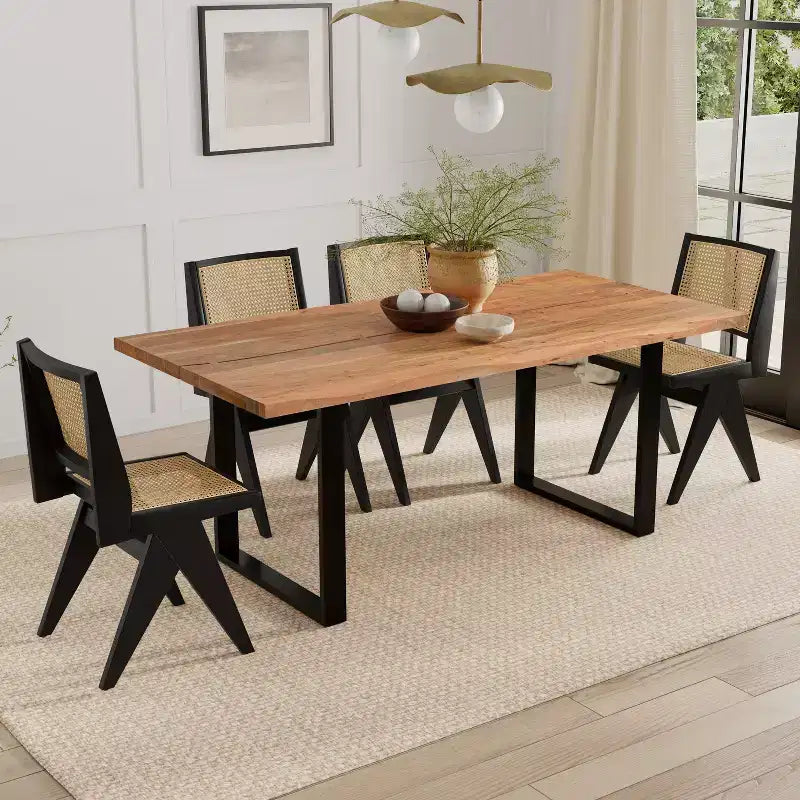 Tavolo da Pranzo Rettangolare 72"x36" Moderno Industriale – Struttura Robusta, Sala da Pranzo