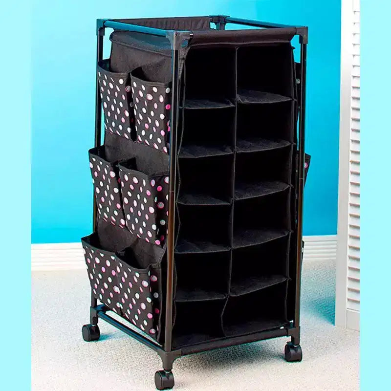 Unità Porta Scarpe Mobile con Cubi in Tessuto – Organizzatore da Ingresso a Facile Accesso