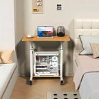 Twin-Size Holz-Plattformbett – Schutzgeländer auf beiden Seiten, 2 Aufbewahrungsschubladen, Rosa  
