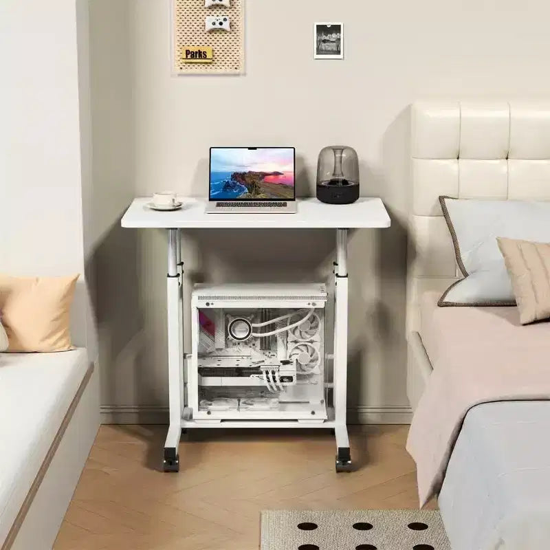 Twin-Size Holz-Plattformbett – Schutzgeländer auf beiden Seiten, 2 Aufbewahrungsschubladen, Rosa  