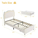 Luxuriöses Samt-Plattformbettgestell mit verstellbarem Bären-Kopfteil, geräuschfreies gepolstertes Bett, kein Boxspring erforderlich, modernes Schlafzimmer-Highlight  