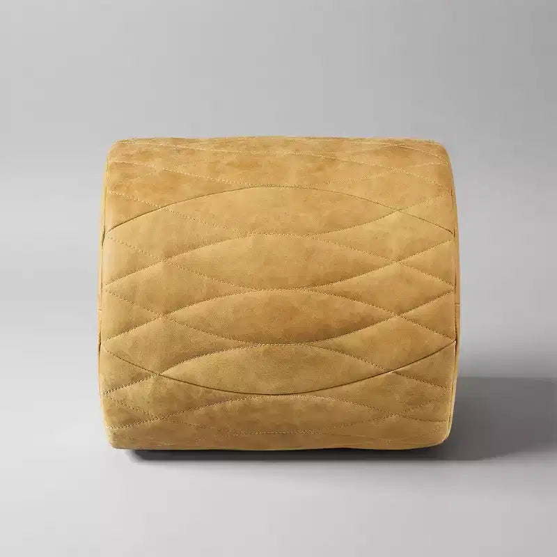 Industrial Genuine Leather & Aluminum Multi-Functional Ottoman