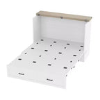 Queen-Size faltbares Plattformbett mit Schrank und Ladestation – Aufbewahrung, Gästezimmer, Weiß