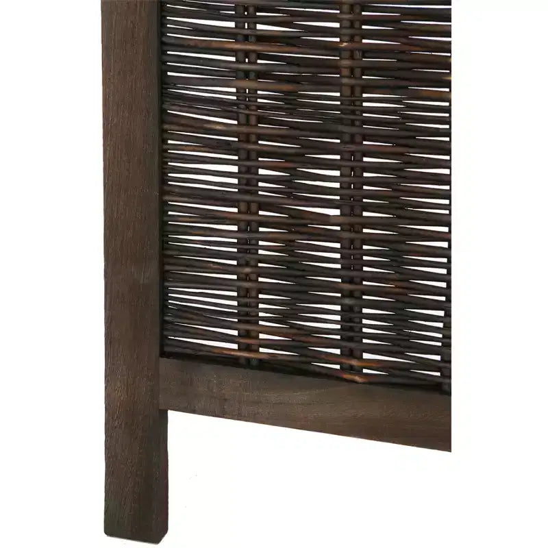 Raumteiler – Korbgeflecht & Holz Diamant-Design