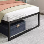 14" metalen platformbedframe – stevig staal, geen boxspring nodig, zwart